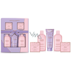 Baylis & Harding Sprchový gél s jojobou a vanilkou 300 ml + sprchový krém 300 ml + telové mlieko 130 ml + tuhé mydlo 150 g + kryštály do kúpeľa 100 g, kozmetická sada pre ženy