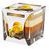 Emocio Chocolate & Orange - Trojfarebná vonná sviečka s vôňou čokolády a pomaranča, sklenený hranol 80 x 80 mm, doba horenia až 32 hodín