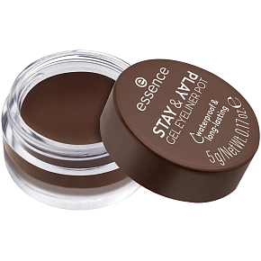 Essence Stay & Play Waterproof gélové očné linky 02 Hnedá 5 g