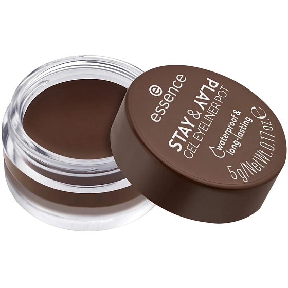 Essence Stay & Play Waterproof gélové očné linky 02 Hnedá 5 g