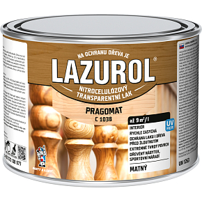 Lazurol Pragomat C1038 nitrocelulózový lak na drevo 375 ml