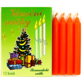 Romantické svetlo Vianočné sviečky krabička horenia 90 minút oranžovej 12 kusov