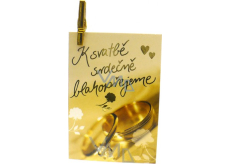 Nekupto Darčeková kartička K svadbe srdečne blahoželáme 7 x 5,5 cm 1 kus