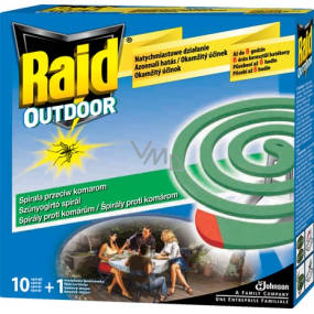 Raid Outdoor špirály proti komárom 10 + 1 kus