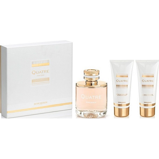 Boucheron Quatre Femme toaletná voda pre ženy 100 ml + telové mlieko 100 ml + sprchový gél 100 ml, darčeková sada