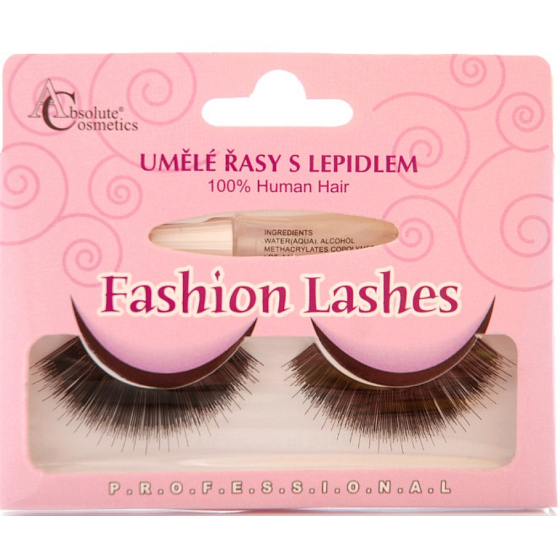 Absolute Cosmetics Fashion Lashes umelé nalepovacie riasy stredne dlhé oblúčkové čierne 76 čierne 1 pár