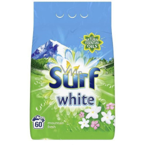 Surf White Mountain Fresh prací prášok na bielu bielizeň 60 dávok 3,9 kg
