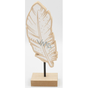 Nekupto Home Decor Dekorácia stojanček drevené pierko 20 x 4 x 6 cm