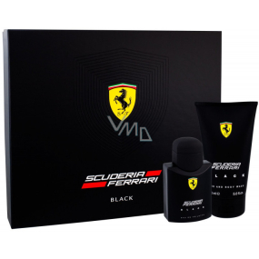 Ferrari Scuderia Black toaletná voda pre mužov 75 ml + 2v1 sprchový gél 150 ml, darčeková sada