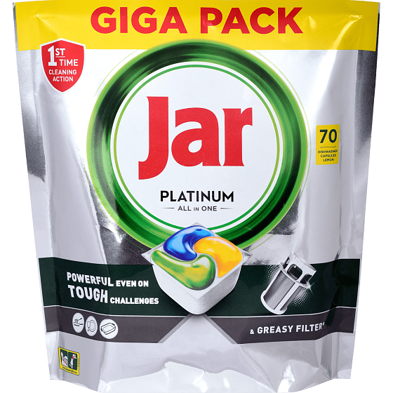 Jar Platinum All in One Lemon kapsule do umývačky riadu 70 kusov