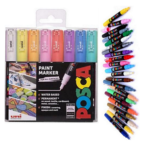 Posca Univerzálna sada akrylových fixiek 0,7 - 1 mm Pastelové farby 8 kusov PC-1M