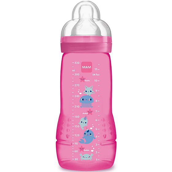 Mam Baby Bottle dojčenská fľaša pre deti Ružová 4+ mesiace 330 ml