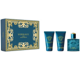 Versace Eros pour Homme toaletná voda 50 ml + sprchový gél 50 ml + balzam po holení 50 ml, darčeková sada pre mužov