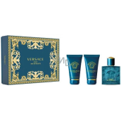 Versace Eros pour Homme toaletná voda 50 ml + sprchový gél 50 ml + balzam po holení 50 ml, darčeková sada pre mužov