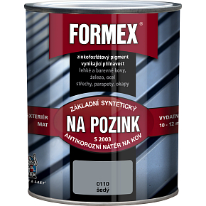 Formex S2003 základ na pozink základná farba na kov, 0110 šedá, 600 ml Formex S2003 základ na pozink základná farba na kov, 0110 šedá, 600 ml