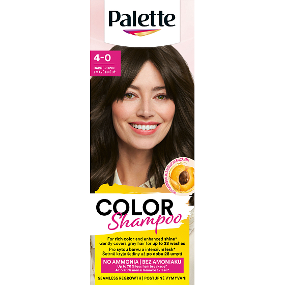 Palette Color Shampoo farba na vlasy 4-0 Tmavo hnedá, 50 ml