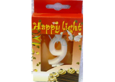 Happy light Tortová sviečka číslica 9 v krabičke