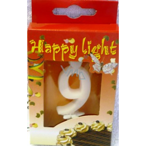 Happy light Tortová sviečka číslica 9 v krabičke