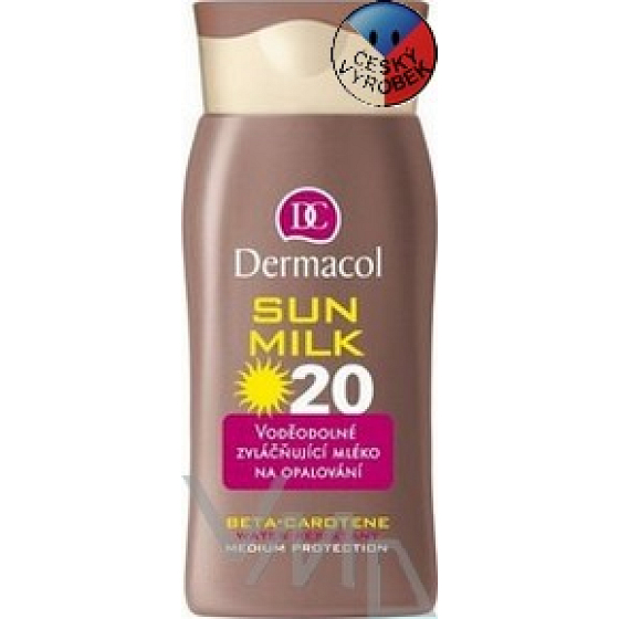 Dermacol Sun Milk SPF20 vodeodolné zvláčňujúce mlieko na opaľovanie 200 ml