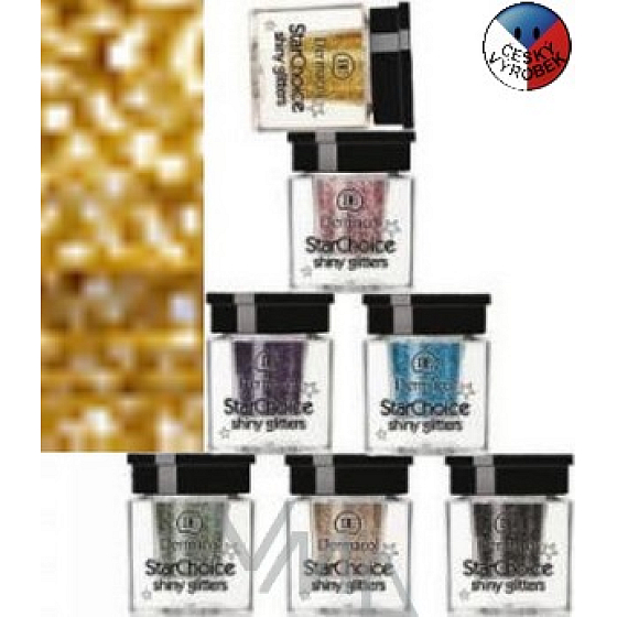 Dermacol Star Choice Shiny Glitters Trblietky na oči 02 zlatá 2 g