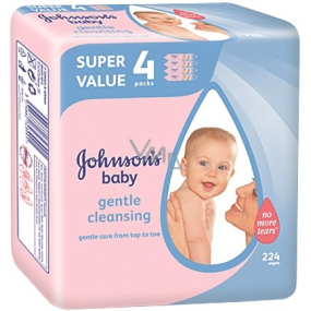 Johnsons Baby Gentle Cleansing vlhčené obrúsky 224 kusov