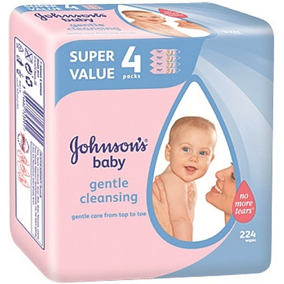 Johnsons Baby Gentle Cleansing vlhčené obrúsky 224 kusov