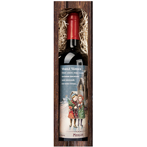 Bohemia Gifts Merlot Veselé Vianoce 750 ml, darčekové vianočné červené víno