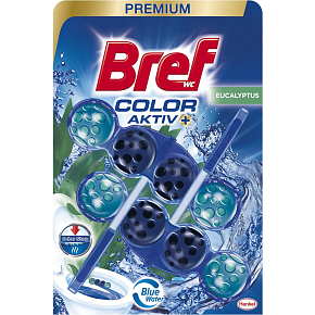 Bref Blue Aktiv Eucalyptus WC blok na hygienickú čistotu a sviežosť Vašej toalety, obarvuje vodu do modrého odtieňu 2 x 50 g