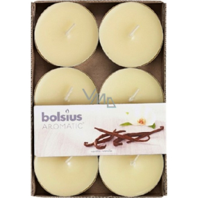 Bolsius Aromatic Maxi Vanilla - Vanilka vonné čajové sviečky 6 kusov, doba horenia 8 hodín