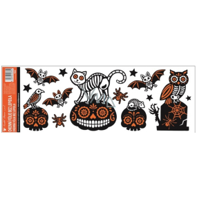 Okenná fólia bez lepidla s glitrami Halloween 59 x 21 cm č. 3