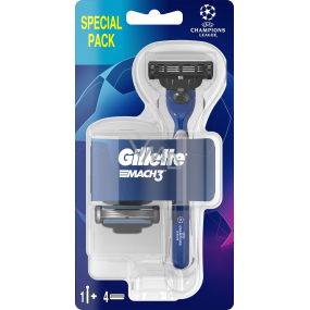 Gillette Mach3 holiaci strojček + náhradné hlavice 4 kusy, pre mužov