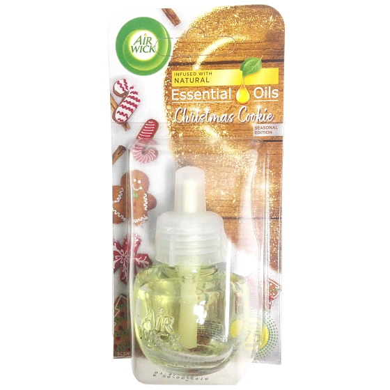 Air Wick Essential Oils Christmas Cookie - Sladké pečivo elektrický osviežovač náhradná náplň 19 ml