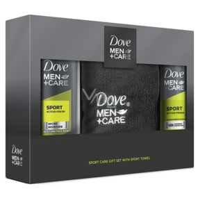 Dove Men + Care Sport Active + Fresh sprchový gel 250 ml + antiperspirant dezodorant sprej pre mužov 150 ml + uterák, kozmetická sada