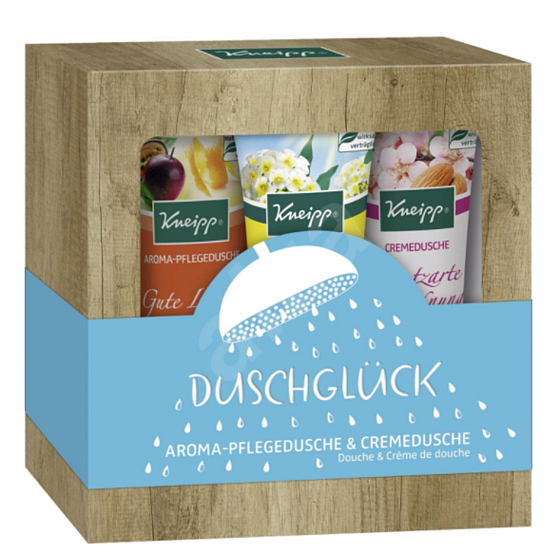 Kneipp Radosť zo života sprchový gél 75 ml + Mandľové kvety sprchový gél 75 ml + Dobrá nálada sprchový gél 75 ml, darčeková sada