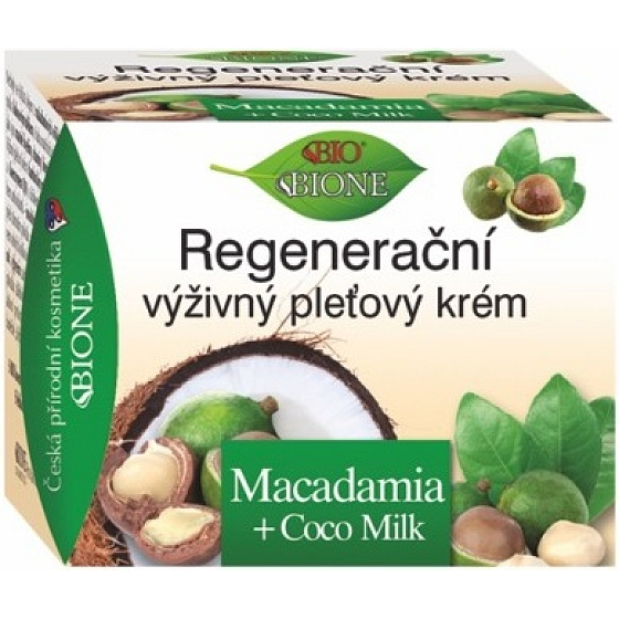 Bione Cosmetics Macadamia + Coco Milk regeneračný výživný krém pre všetky typy pleti 51 ml