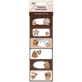 Nekupto Vianočné darčekové samolepky Gingerbread 6 kusov
