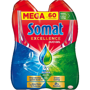 Somat Excellence Duo gel do umývačky riadu, 2× 540 ml, 60 dávok