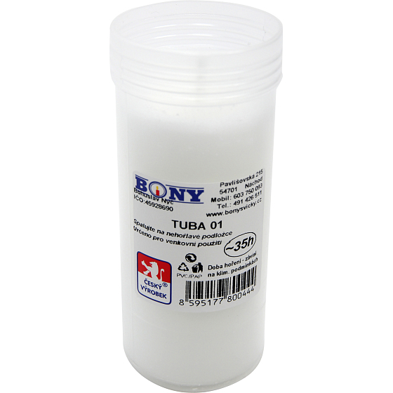 Bony sviečka cintorínska, náhradná náplň 03, priemer 4,8 cm, výška 12 cm, horenie 35 h, 110 g