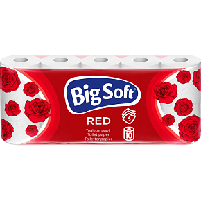 Big Soft Red 3vrstvový toaletný papier, 10 rolí, 17,6 m rola