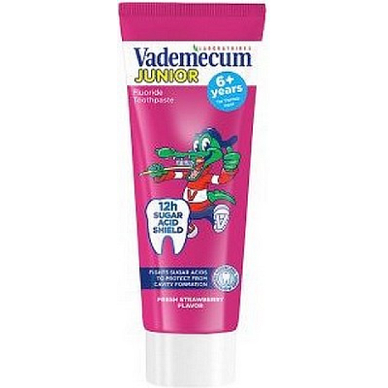 Vademecum Junior Jahoda zubná pasta pre deti od 6 rokov 75 ml