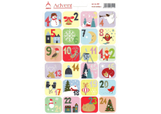 Arch Advent samolepky adventný kalendár 24 etikiet
