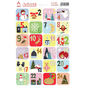 Arch Advent samolepky adventný kalendár 24 etikiet