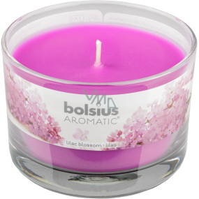 Bolsius Aromatic Lilac Blossom vonná sviečka v skle 90 x 65 mm 247 g doba horenia cca 30 hodín