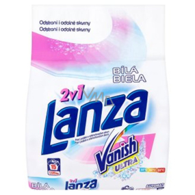 Lanza Vanish Ultra 2v1 Biela prací prášok s odstraňovačom škvŕn 15 praní 1,125kg