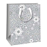 Ditipo Darčeková papierová taška Glitter 26,4 x 13,6 x 32,7 cm šedá vločky
