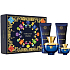 Versace Dylan Blue pour Femme parfumovaná voda pre ženy 100 ml + telové mlieko 100 ml + sprchový gél 100 ml + parfumovaná voda 5 ml, darčeková sada pre ženy