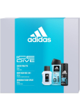 Adidas Ice Dive toaletná voda 50 ml + dezodorant v spreji 150 ml + sprchový gél 250 ml, darčeková sada pre mužov