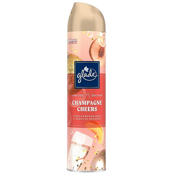 Glade Champagne Cheers s vôňou šampanského a sviežej broskyne v spreji na osvieženie vzduchu 300 ml