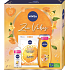 Nivea Zen Vibes Q10 Energy textilná maska na tvár 1 ks + Zen Vibes sprchový gél 250 ml + Zen Vibes antiperspirant roll-on 50 ml, kozmetická sada pre ženy