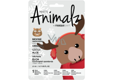 MasqueBar Pretty Animalz Christmas Moose Textilná hydratačná pleťová maska 21 ml